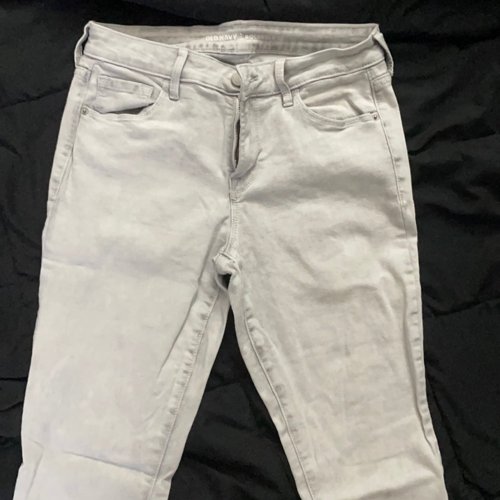 White/grey acid wash jeans from old navy size 8